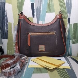 Dooney & Bourke Pebble Grain Crossbody Hobo Shoulder Bag In Brown Tmorro